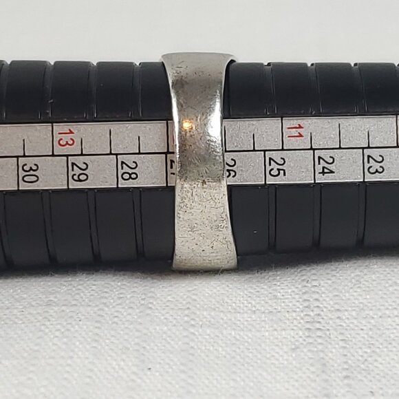 Large Silver 925 Mexico Design Stamped Ring Sz 26mm US 12 - Picture 9 of 12